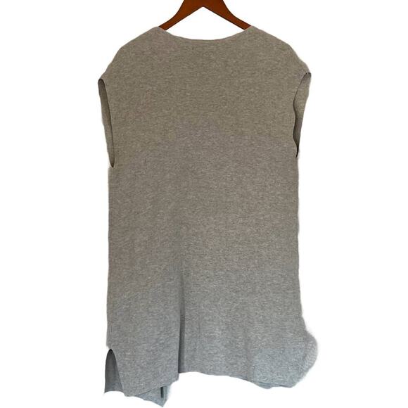 august silk Gray Cotton Blend Long Sleeveless Open Cardigan/Duster Sweater S - Picture 2 of 10